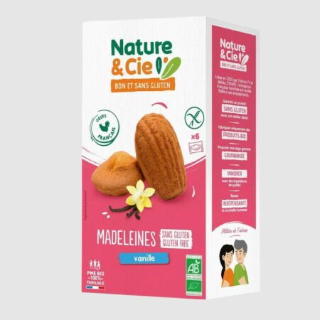 Madeleines à la vanille bio et sans gluten 40g sachet individuel