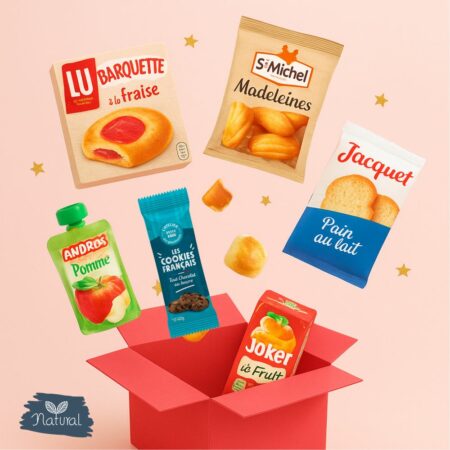 Gouter pour enfant ; le box de goûter idéale pour votre enfant avec mongouter.fr. Des snacks variés, sains ou gourmands, livrés chez vous chaque semaine.